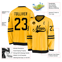 Laden Sie das Bild in den Galerie-Viewer, Custom Gold Black Hockey Jersey
