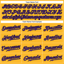 Laden Sie das Bild in den Galerie-Viewer, Custom Gold Purple-Black Authentic Baseball Jersey
