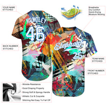 Charger l&#39;image dans la galerie, Custom Graffiti Colored Abstract Pattern White-Light Blue 3D Authentic Baseball Jersey
