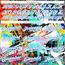 Charger l&#39;image dans la galerie, Custom Graffiti Colored Abstract Pattern White-Light Blue 3D Authentic Baseball Jersey
