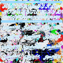 Load image into Gallery viewer, Custom Splashes Graffiti Pattern White-Light Blue 3D Authentic Baseball Jersey

