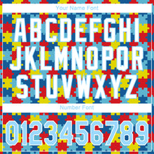 Load image into Gallery viewer, Custom Autism Awareness Puzzle Pieces Light Blue-White 3D Authentic Baseball Jersey
