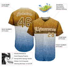 Load image into Gallery viewer, Custom Graffiti Pattern Gold-White 3D Chicano Authentic Baseball Jersey
