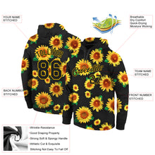 Load image into Gallery viewer, Custom Stitched Graffiti Pattern Black-Gold 3D Sunflowers Sports Pullover Sweatshirt Hoodie
