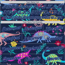 Загрузить изображение в средство просмотра галереи, Custom Stitched Graffiti Pattern Navy-Light Blue 3D Dinosaur Sports Pullover Sweatshirt Hoodie

