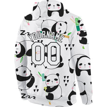 Laden Sie das Bild in den Galerie-Viewer, Custom Stitched Graffiti Pattern White-Black 3D Panda Sports Pullover Sweatshirt Hoodie
