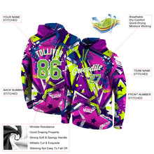 Load image into Gallery viewer, Custom Stitched Graffiti Pattern Neon Green-White 3D Sports Pullover Sweatshirt Hoodie
