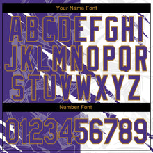 Laden Sie das Bild in den Galerie-Viewer, Custom Stitched Graffiti Pattern Purple-Old Gold 3D Sports Pullover Sweatshirt Hoodie
