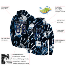 Load image into Gallery viewer, Custom Stitched Graffiti Pattern Navy-Vegas Gold 3D Sports Pullover Sweatshirt Hoodie
