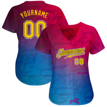 Load image into Gallery viewer, Custom Graffiti Pattern Gold-Black 3D Authentic Baseball Jersey
