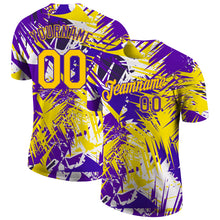 Load image into Gallery viewer, Custom Graffiti Pattern Gold-Purple 3D Performance T-Shirt
