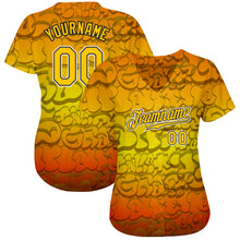 Laden Sie das Bild in den Galerie-Viewer, Custom Graffiti Pattern Gold-Black 3D Authentic Baseball Jersey
