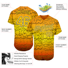Laden Sie das Bild in den Galerie-Viewer, Custom Graffiti Pattern Gold-Black 3D Authentic Baseball Jersey
