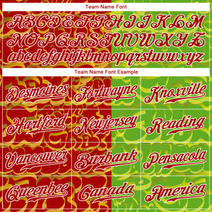 Custom Graffiti Pattern Red-Green 3D Authentic Baseball Jersey