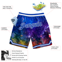 Laden Sie das Bild in den Galerie-Viewer, Custom Galactic Royal-White 3D Authentic Basketball Shorts
