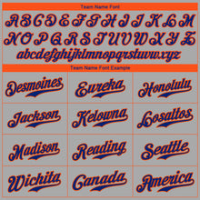 Load image into Gallery viewer, Custom Gray Royal-Orange Authentic Baseball Jersey
