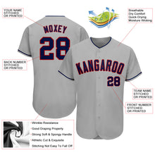 Charger l&#39;image dans la galerie, Custom Gray Navy-Red Authentic Baseball Jersey

