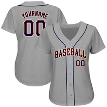 Laden Sie das Bild in den Galerie-Viewer, Custom Gray Navy-Orange Authentic Baseball Jersey
