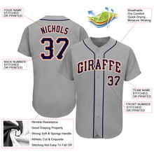 Laden Sie das Bild in den Galerie-Viewer, Custom Gray Navy-Orange Authentic Baseball Jersey
