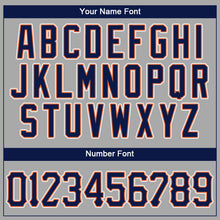 Laden Sie das Bild in den Galerie-Viewer, Custom Gray Navy-Orange Authentic Baseball Jersey
