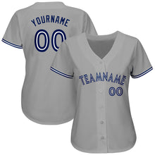 Laden Sie das Bild in den Galerie-Viewer, Custom Gray Royal-White Authentic Baseball Jersey
