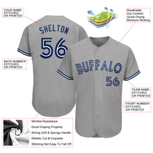 Laden Sie das Bild in den Galerie-Viewer, Custom Gray Royal-White Authentic Baseball Jersey
