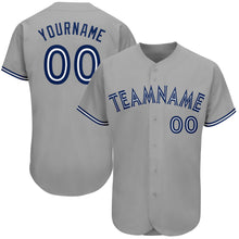 Laden Sie das Bild in den Galerie-Viewer, Custom Gray Royal-White Authentic Baseball Jersey
