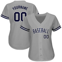 Laden Sie das Bild in den Galerie-Viewer, Custom Gray Navy-White Authentic Baseball Jersey

