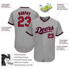 Laden Sie das Bild in den Galerie-Viewer, Custom Gray Red-Navy Authentic Baseball Jersey
