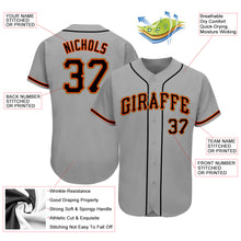 Laden Sie das Bild in den Galerie-Viewer, Custom Gray Black-Orange Authentic Baseball Jersey
