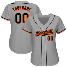 Laden Sie das Bild in den Galerie-Viewer, Custom Gray Black-Orange Authentic Baseball Jersey
