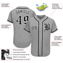 Laden Sie das Bild in den Galerie-Viewer, Custom Gray Black-White Authentic Baseball Jersey
