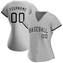 Laden Sie das Bild in den Galerie-Viewer, Custom Gray Black-White Authentic Baseball Jersey
