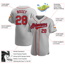 Laden Sie das Bild in den Galerie-Viewer, Custom Gray Red-Navy Authentic Baseball Jersey
