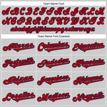 Load image into Gallery viewer, Custom Gray Red-Navy Authentic Baseball Jersey
