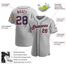 Laden Sie das Bild in den Galerie-Viewer, Custom Gray Navy-Orange Authentic Baseball Jersey
