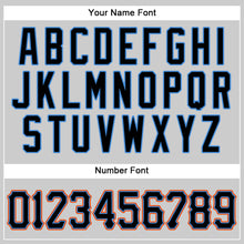 Load image into Gallery viewer, Custom Gray Black-Powder Blue Authentic Baseball Jersey
