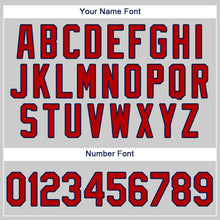 Load image into Gallery viewer, Custom Gray Red-Navy Authentic Baseball Jersey
