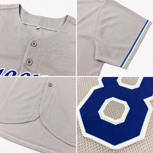 Custom Gray Black-City Cream Authentic Baseball Jersey