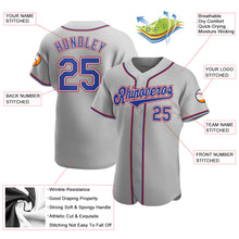 Laden Sie das Bild in den Galerie-Viewer, Custom Gray Royal-Red Authentic Baseball Jersey
