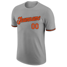 Load image into Gallery viewer, Custom Gray Orange-Black Performance T-Shirt
