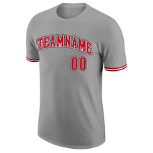 Load image into Gallery viewer, Custom Gray Red-Black Performance T-Shirt
