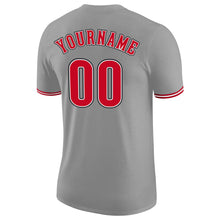 Load image into Gallery viewer, Custom Gray Red-Black Performance T-Shirt
