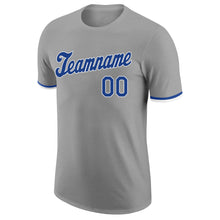Load image into Gallery viewer, Custom Gray Royal-White Performance T-Shirt
