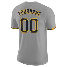 Load image into Gallery viewer, Custom Gray Black-Gold Performance T-Shirt
