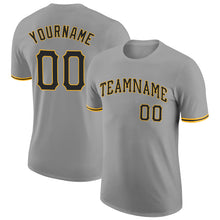 Load image into Gallery viewer, Custom Gray Black-Gold Performance T-Shirt
