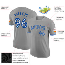 Load image into Gallery viewer, Custom Gray White-Royal Performance T-Shirt

