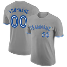 Load image into Gallery viewer, Custom Gray White-Royal Performance T-Shirt
