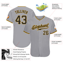 Laden Sie das Bild in den Galerie-Viewer, Custom Gray Black-Gold Authentic Baseball Jersey
