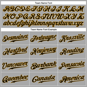 Custom Gray Black-Gold Authentic Baseball Jersey